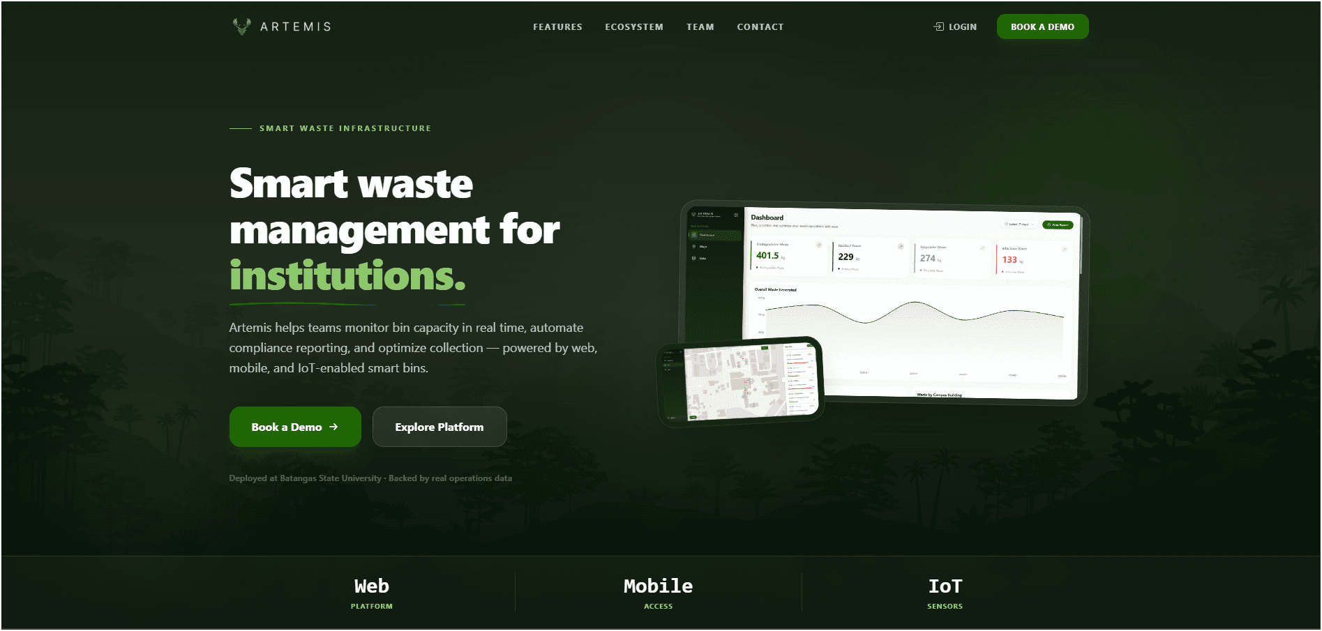 Artemis — Smart Waste Management Platform — Real Solutions PH, Philippines — screenshot 1