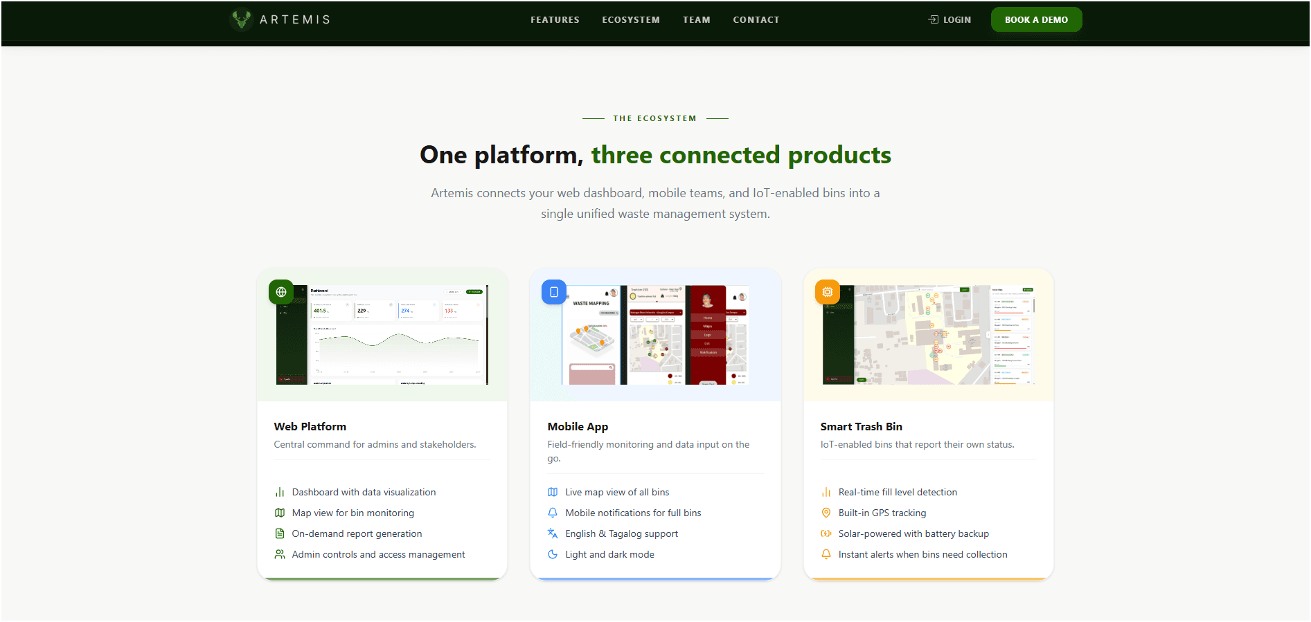 Artemis — Smart Waste Management Platform — Real Solutions PH, Philippines — screenshot 7