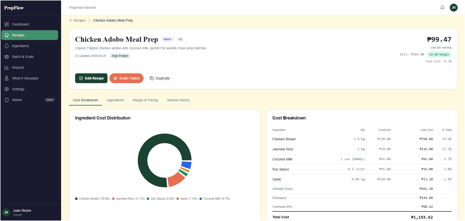 Food Costing System — custom software project by Real Solutions PH, Philippines — screenshot 4